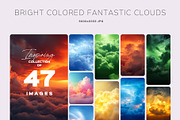 BRIGHT COLORED FANTASTIC CLOUDS, a Background Graphic by Sophico (Thumbnail 1 of 5)