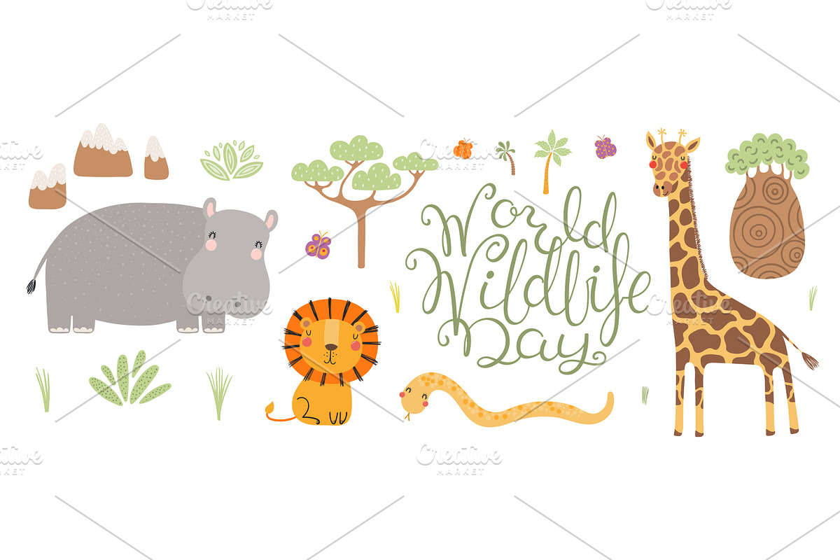 World Wildlife Day banner with cute, an Animal Illustration by sceptical cactus