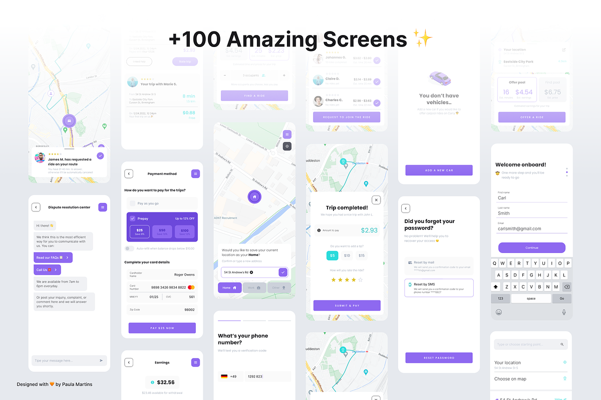 Ride Sharing App iOS UI Kit, an App Template by Paula M UI Store (Photo 5 of 5)
