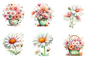 Whimsical daisy flower Clipart Bun, an Illustration by Designworld (Thumbnail 4 of 6)