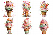 Whimsical Summer Ice-Cream Clipart, an Illustration by Daily.Designs (Thumbnail 4 of 6)