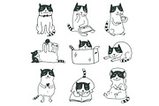 9 funny cats, an Animal Illustration by Anna Guz's Store (Thumbnail 2 of 3)