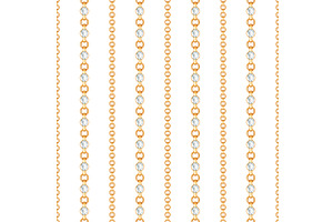 Seamless Pattern Of Gold Chain Lines