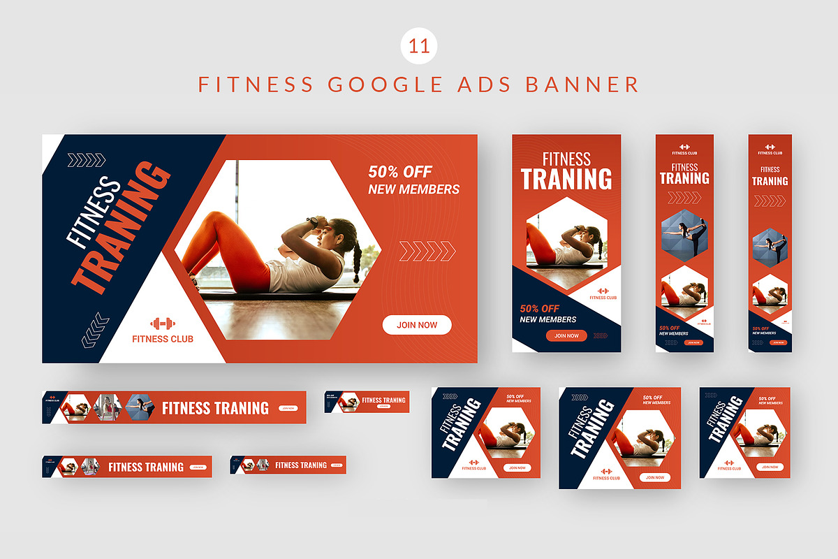 Fitness Google Web Ads Banner, a Templates & Theme by Pixelpick
