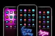 100 Neon iPhone iOS 14 App Icons, an Icon by Ellen Artworks (Thumbnail 2 of 2)