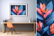 8 blue plant leaves art wall print, a Decorative Illustration by ARTOZEN DIGITAL (Thumbnail 5 of 13)