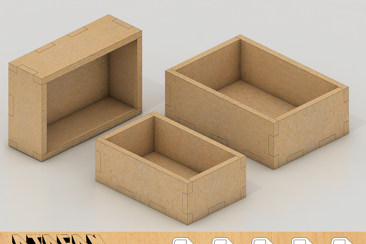 Box For Laser Machine 1/4in Material, a Graphic by AtacanDigital