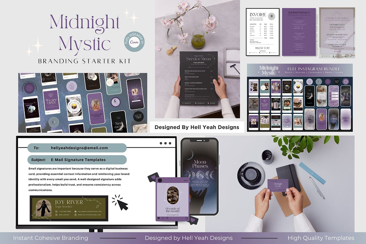 Midnight Mystic Branding Starter Kit, a Social Media Template by Hell Yeah Designs (Photo 3 of 15)