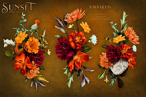 Sunset Floral Art Collection