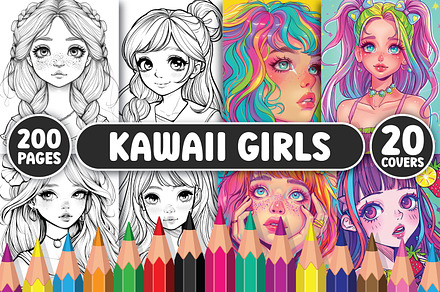 200 Kawaii Girls Coloring Pages