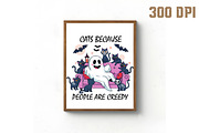 Cats People Are Creepy ,skeleton Cat, an Illustration by Libby Wishes (Thumbnail 4 of 6)