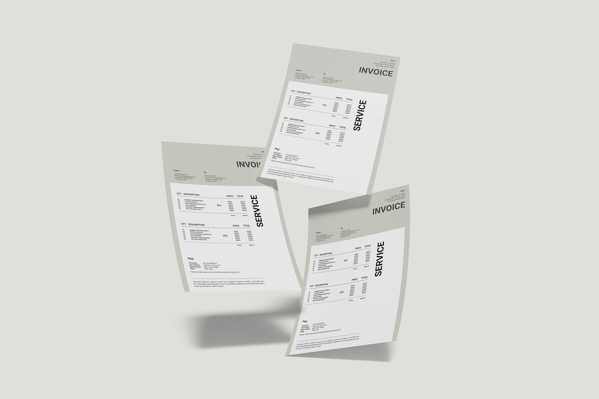 Invoice Template, a Stationery Template by Creatiya Type (Photo 3 of 4)