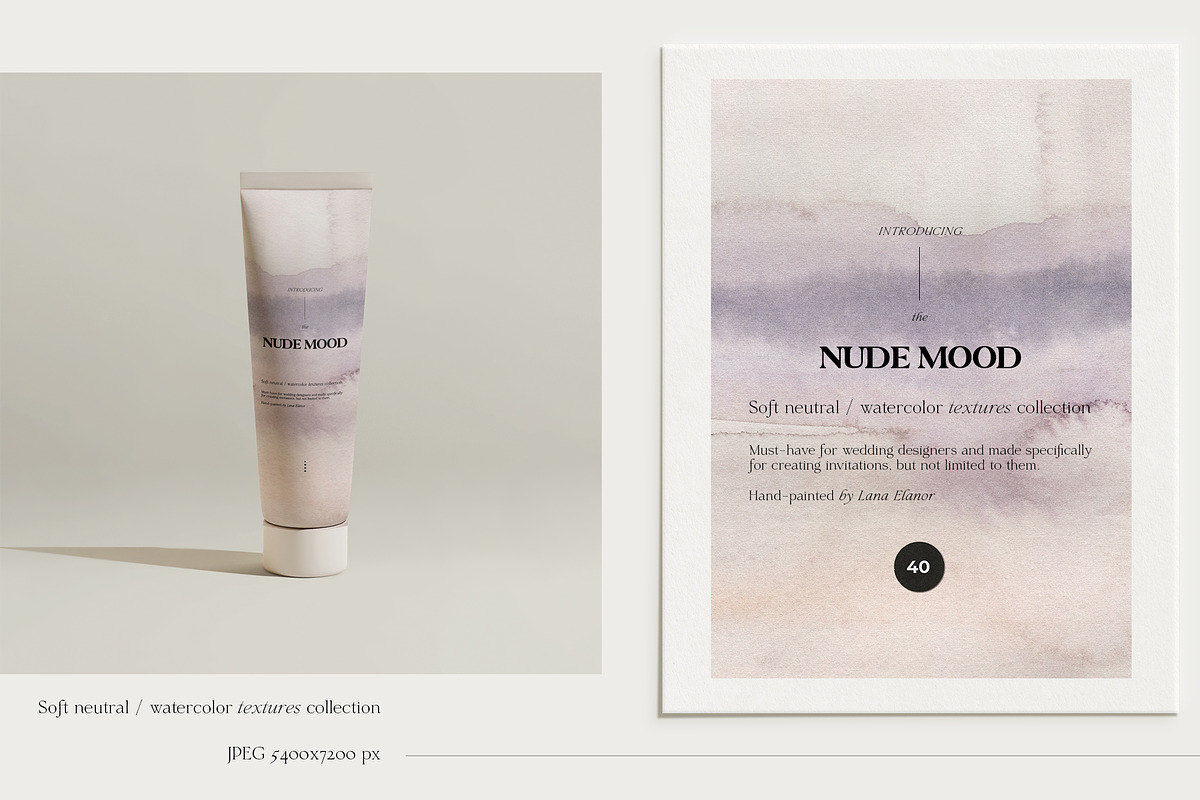 NUDE MOOD watercolor neutral texture, a Texture Graphic by Lana Elanor (Photo 3 of 11)