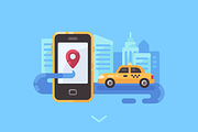 Taxi service illustration set, a Technology Illustration by Ivan Dubovik (Thumbnail 4 of 6)