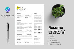 Modern ATS resume template, a Resume Template by Blackcloud_Creations