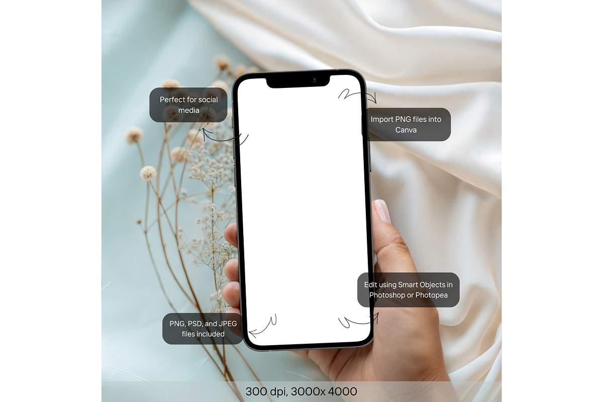 Elegant Fabric Mobile Mockup, a Mockup by MockupWizard (Photo 2 of 5)