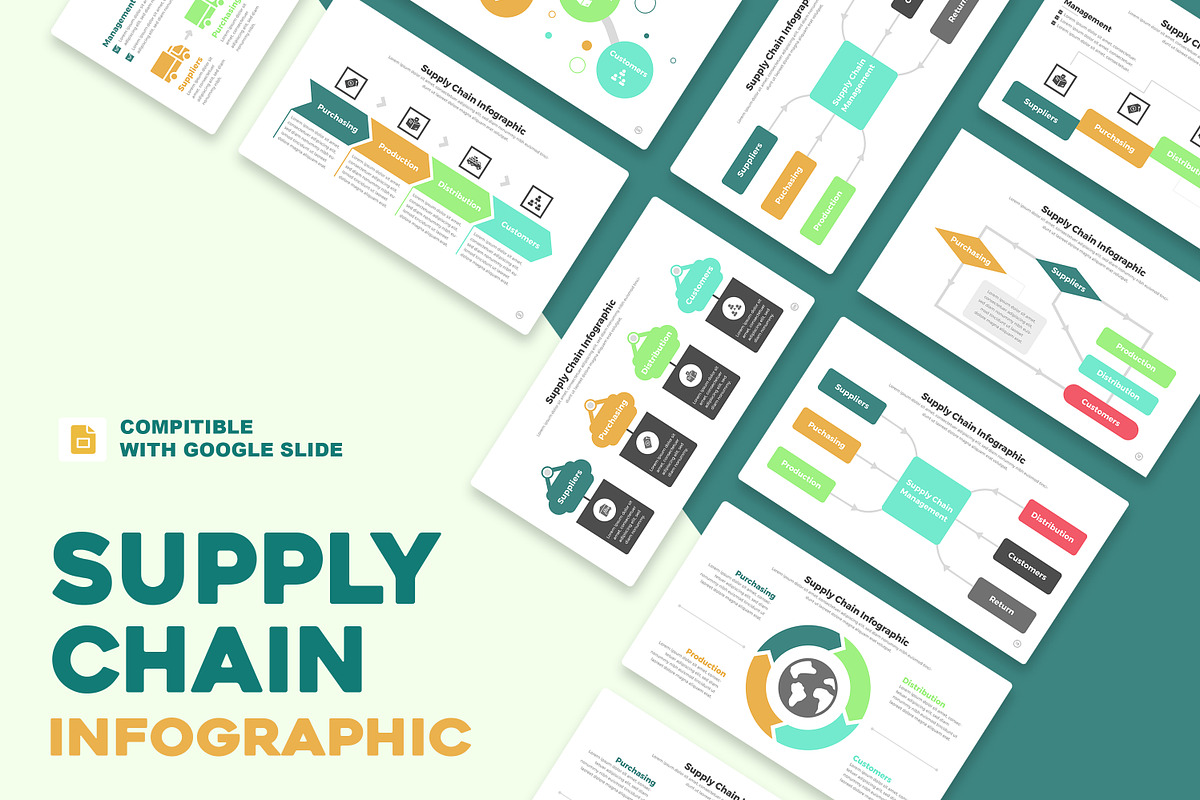 Supply Chain Infographic Google Slid, a Templates & Theme by Mighty-Slide (Photo 1 of 7)