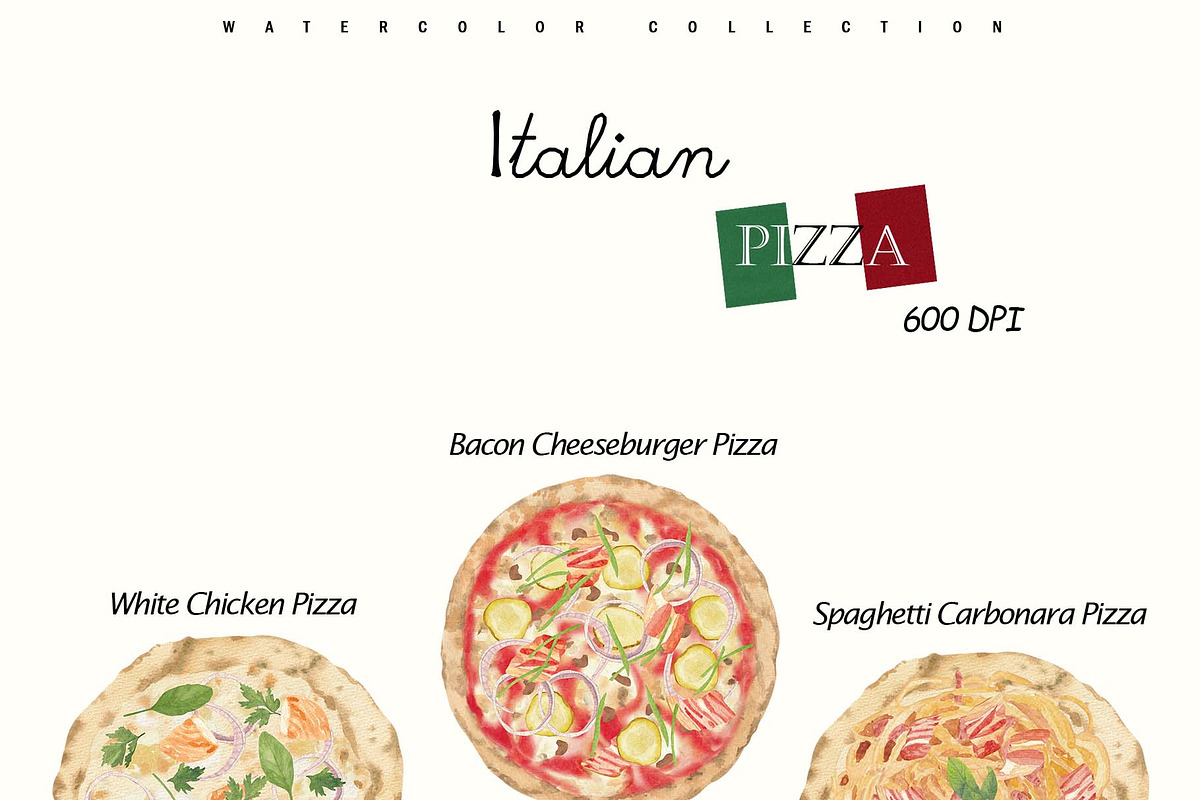 Rustic Italian Pizza Recipe Set, a Food Illustration by Sunshine Art (Photo 4 of 10)