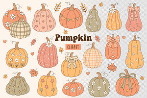 Cute Pumpkin Vector Clipart Pack