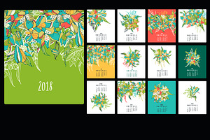 2018 calendar with lilies.