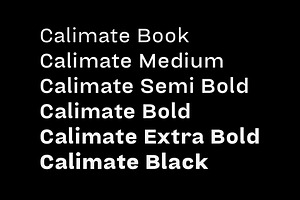 Calimate Family Fonts