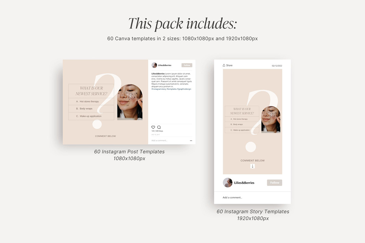 Esthetician Instagram templates, a Social Media Template by LiliesandBerries (Photo 15 of 23)