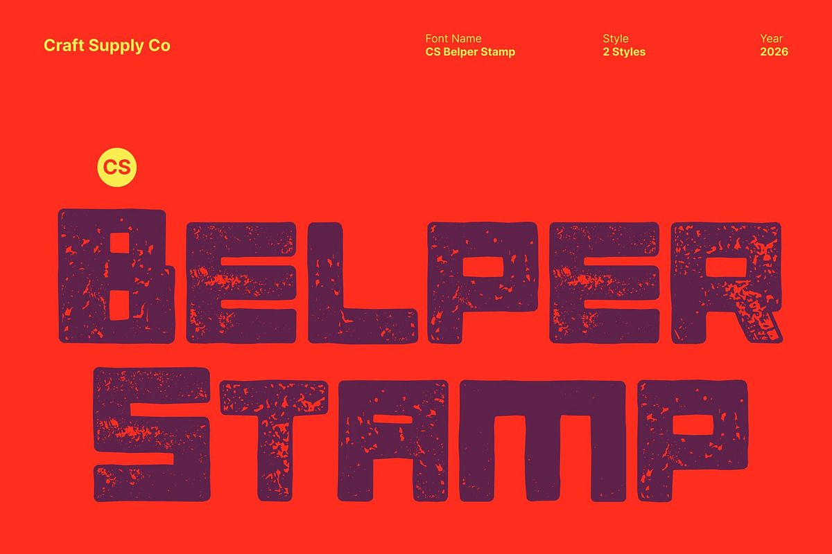 CS Belper Stamp, a Sans Serif Font by Craft Supply Co. (Photo 1 of 8)
