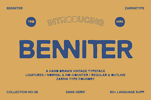 Benniter - Rough Hand Drawn Font