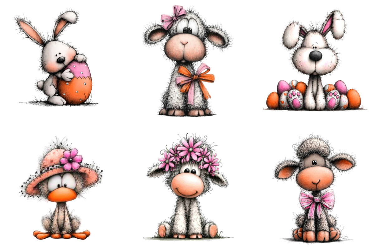 Whimsical Baby Easter Animals Clip, an Illustration by Designking (Photo 3 of 5)