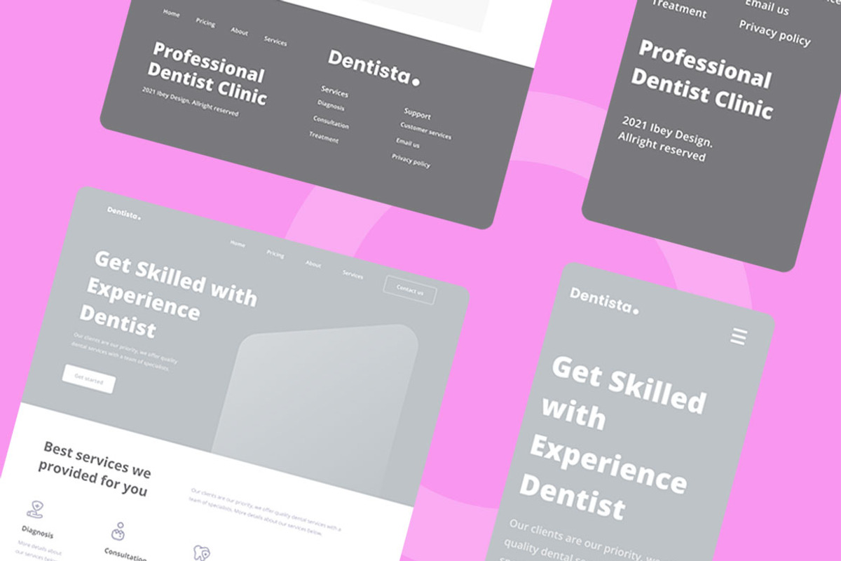 Dentist Clinic Wireframe Website, a Wireframe Template by INSPR STD (Photo 4 of 6)