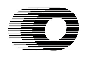 Letter O speed motion lines logo