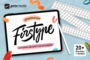 Firstype Procreate Lettering Brushes, a Brush Add-On by Nurmiftah