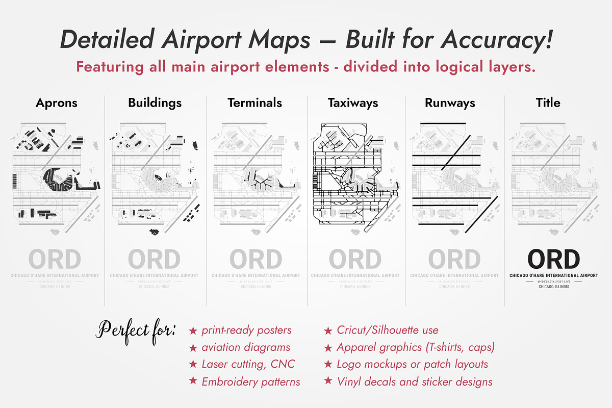 Airport Maps Bundle SVG Vector Files, a Transportation Illustration by AdrianDragne (Photo 5 of 9)
