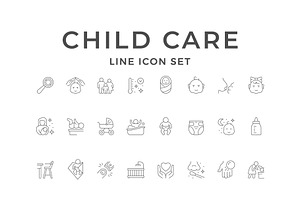 Set line icons of child care, an Icon by motorama