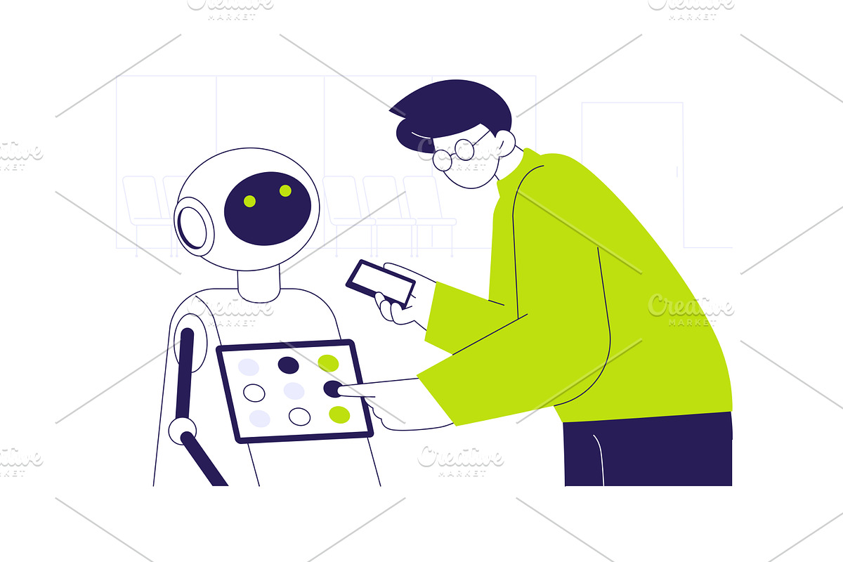 Customer service robots abstract, a Technology Illustration by Visual Generation