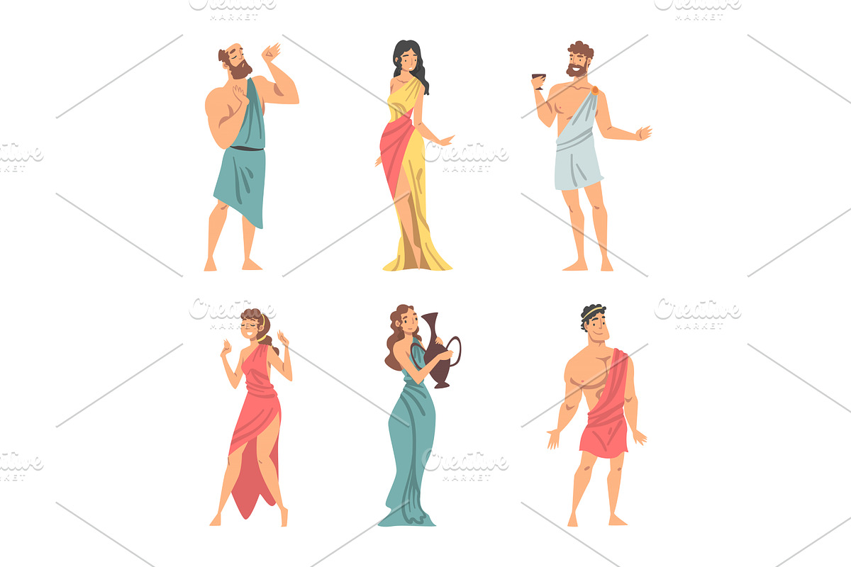 Greeks or Hellenes People Character, a Person Illustration by TopVectors