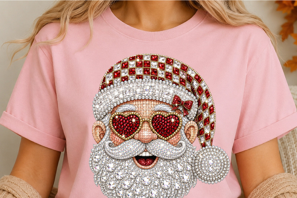 Retro Santa Rhinestone Png, a Seasonal Illustration by DreamCafeArt (Photo 5 of 6)