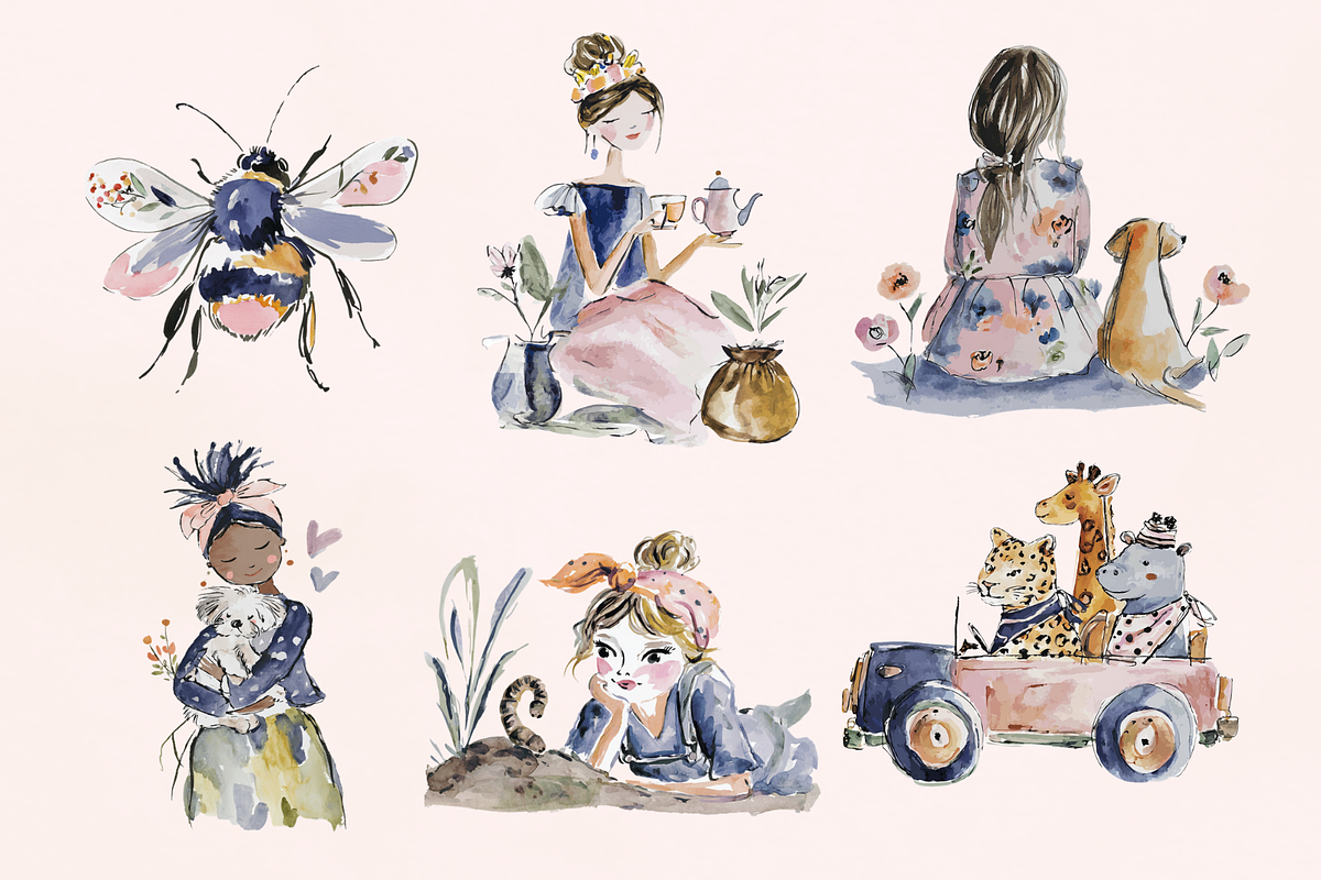 Blooming Country Set, an Animal Illustration by GiraffeCreative (Photo 4 of 20)