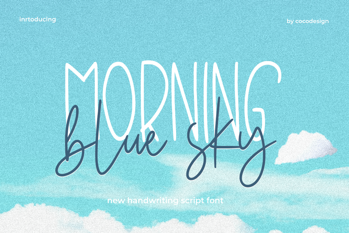 Morning blue sky, a Handwritten Font by cocodesign (Photo 1 of 8)