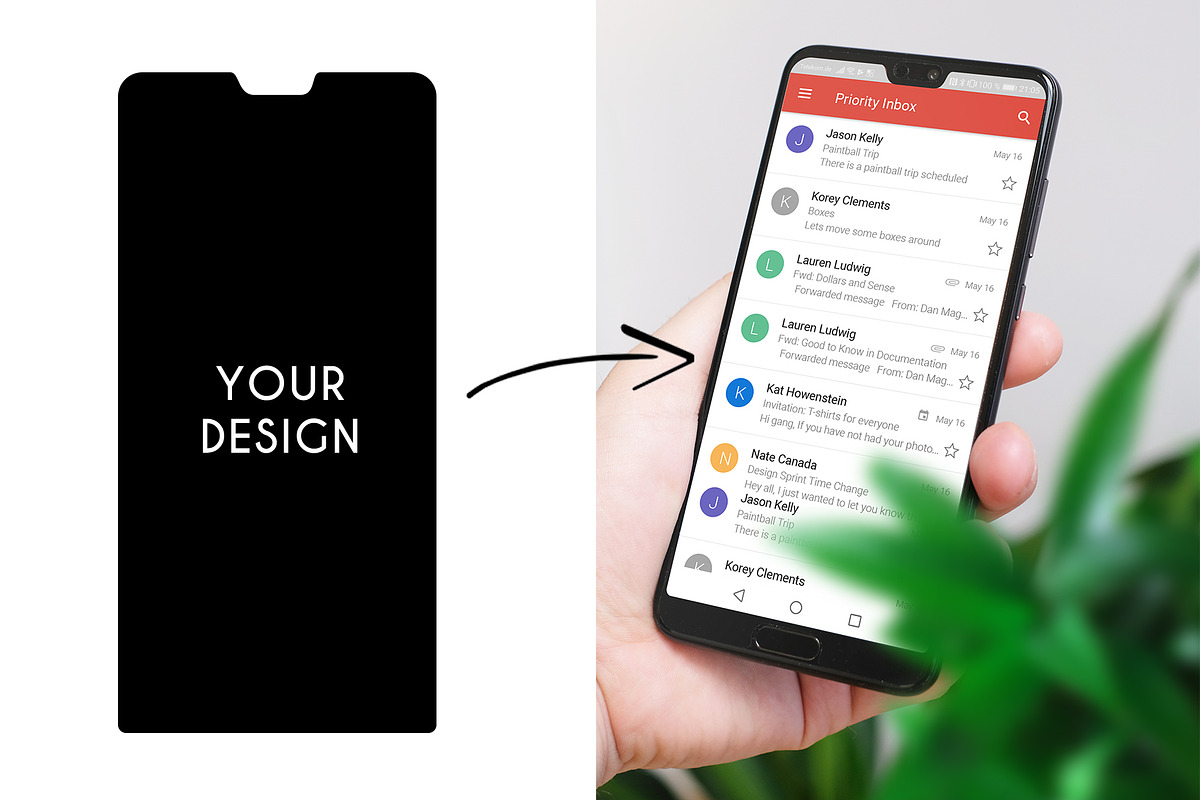 4 Huawei P20 Pro Mockup, an iPhone Mockup by khoai_tây (Photo 3 of 7)