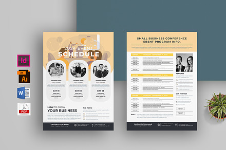 Event Schedule | MS Word & Indesign, a Flyer Template by obayes