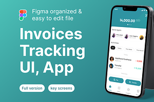 Invoices Tracking UI, App, a Design Template by Mohamed Lamine's UI bakre