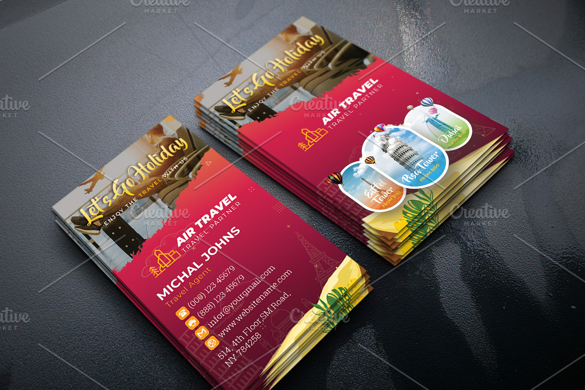 Travel Agency Business Card, a Business Card Template by DesignsLab (Photo 4 of 5)
