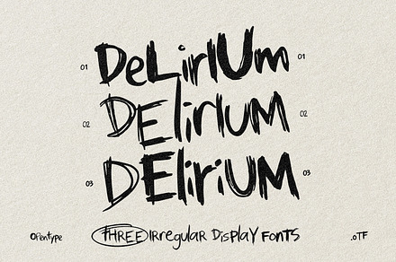 Delirium - Hand-Drawn Messy Font, a Handwritten Font by AndrewPixelType