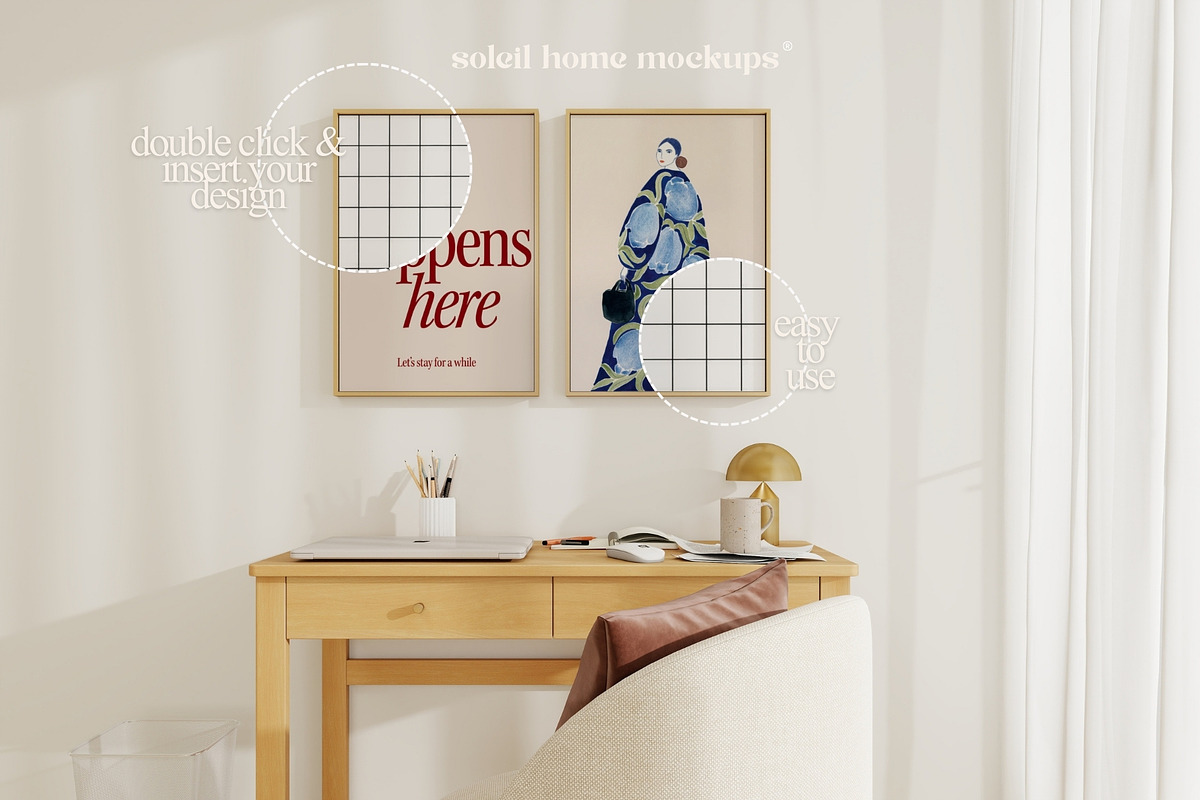 NEVA | Cozy Office Frame Mockup Set, a Household Mockup by SoleilHomeMockups (Photo 2 of 11)