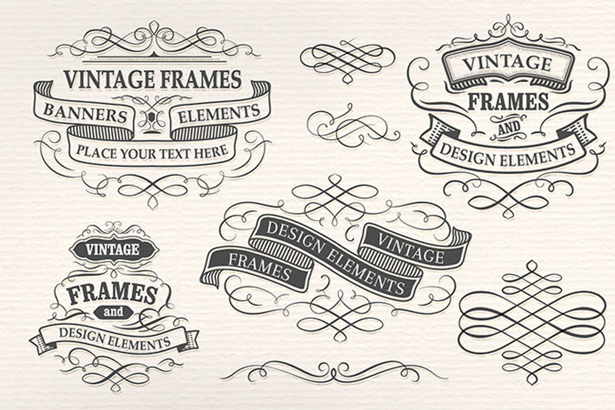 Set of Calligraphy frames, a Decorative Illustration by ARSCOR (Photo 3 of 4)