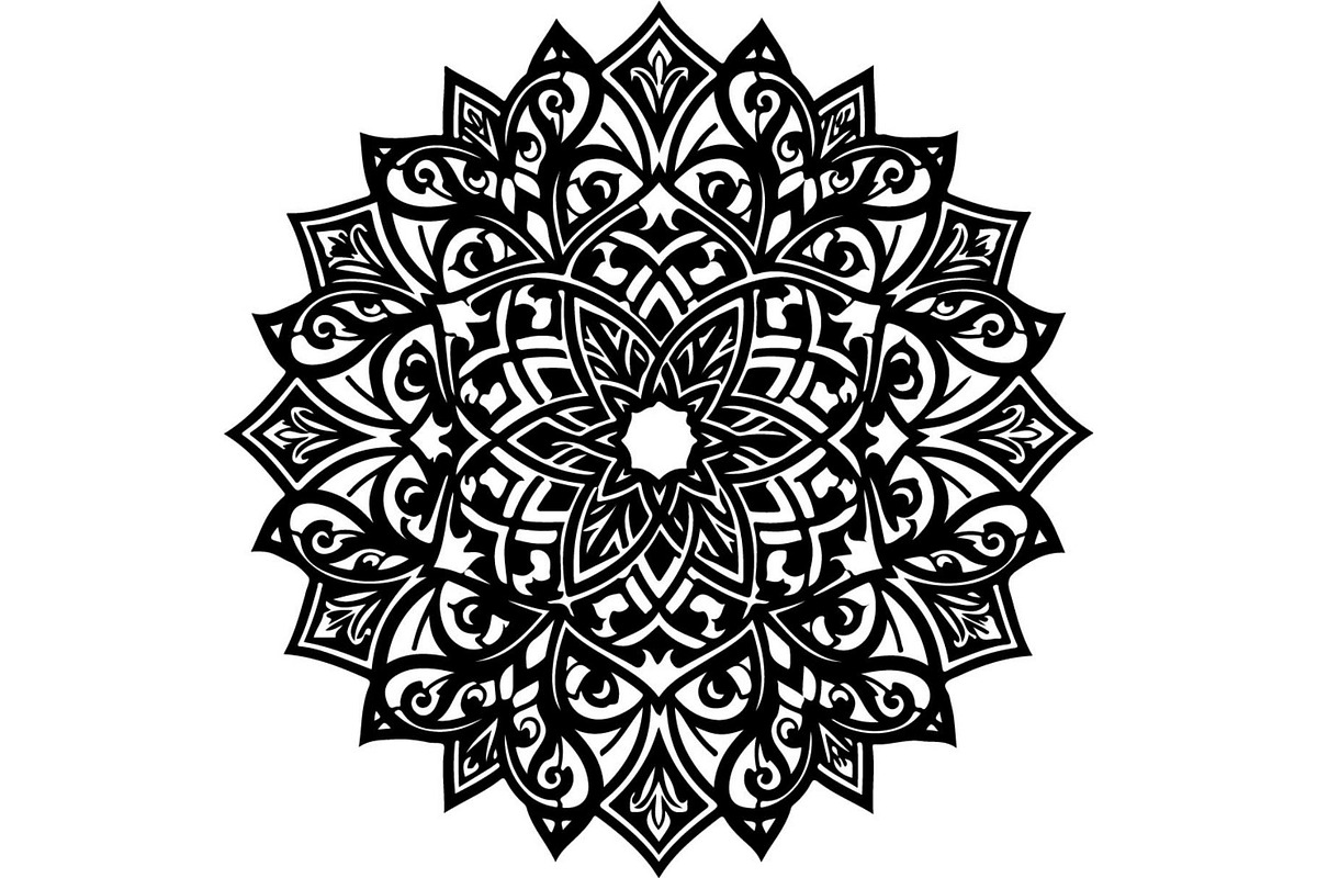 Black Floral Mandala Bundle, an Illustration by Designer_Momina (Photo 11 of 20)