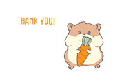 Cute Cartoon Hamster, Kawaii Hamster, an Animal Illustration by ArtVarStudio (Thumbnail 3 of 3)
