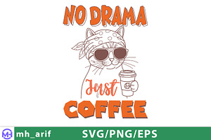 Cat Coffee Funny Hand-drawn SVG, a Graphic by mh_arif