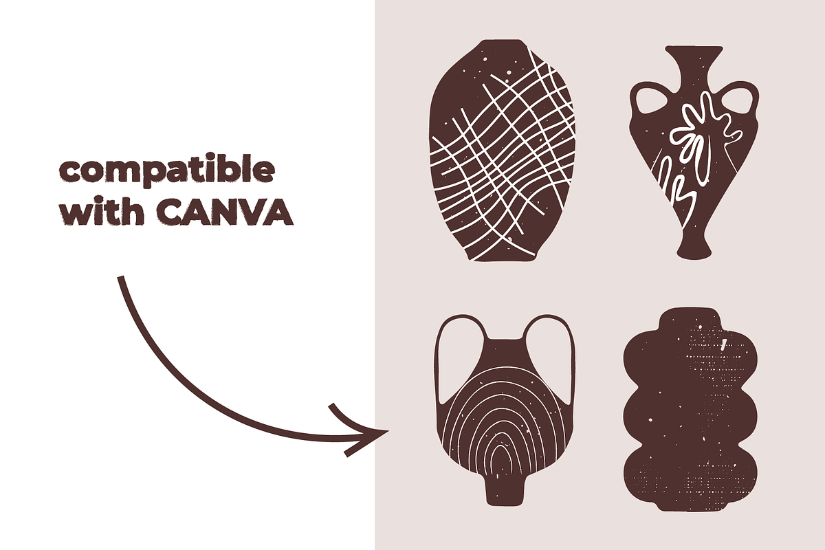 POTTERY SHAPES (47 elements), an Object Illustration by Bonfloret Studio (Photo 2 of 10)
